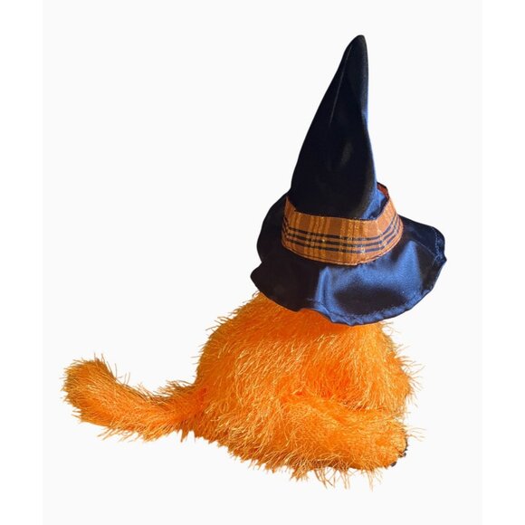 Ty Classic Alacazam Orange Halloween Cat Plush With Hat - Picture 7 of 15